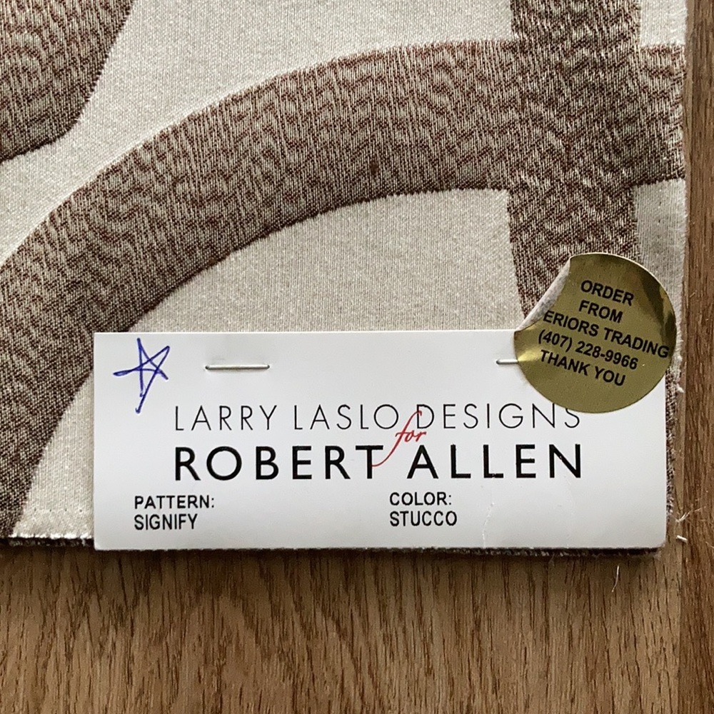 Robert Allen, pattern SIGNIFY, color STUCCO designer sample